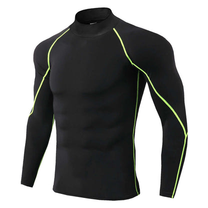 Men's high collar fitness long sleeve