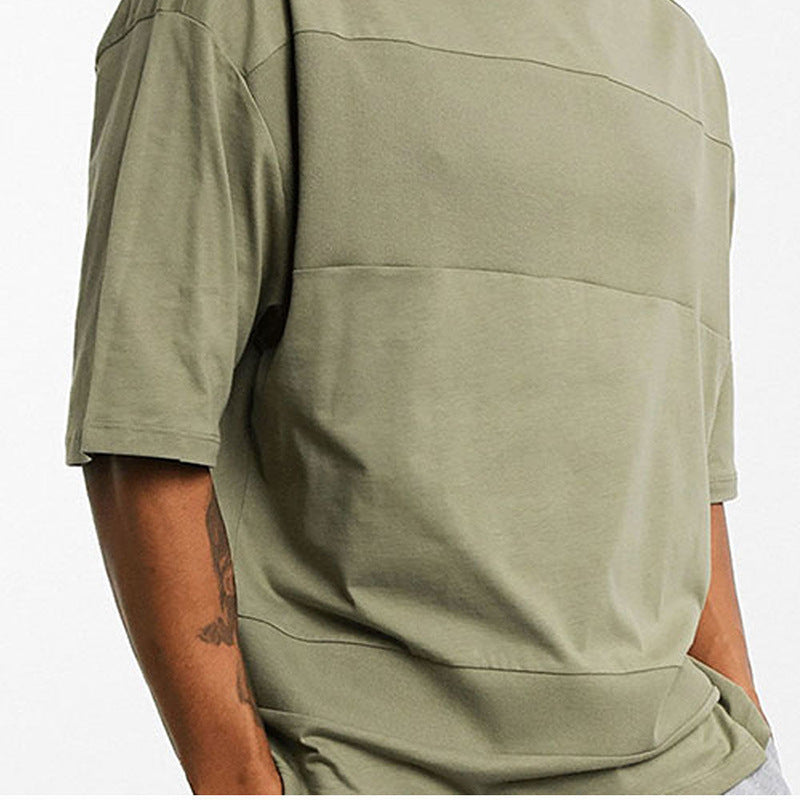 Men's Solid Color Five Point Sleeve Loose