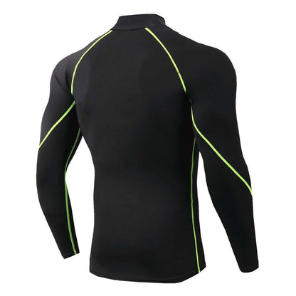 Men's high collar fitness long sleeve