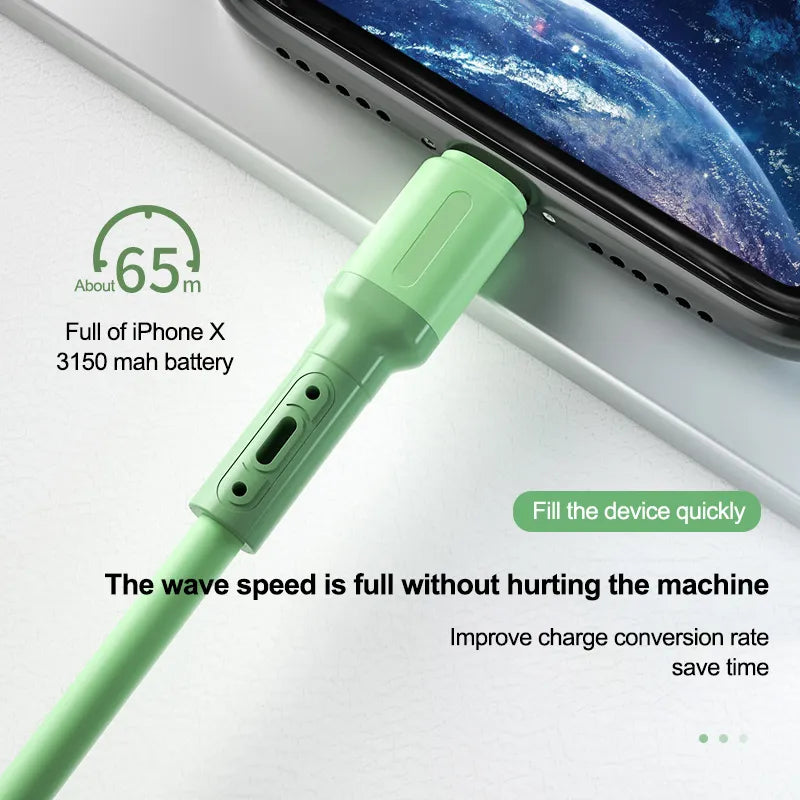 USB Cable For iPhone 12 11 Pro Fast Data Charging 1/1.5/2M