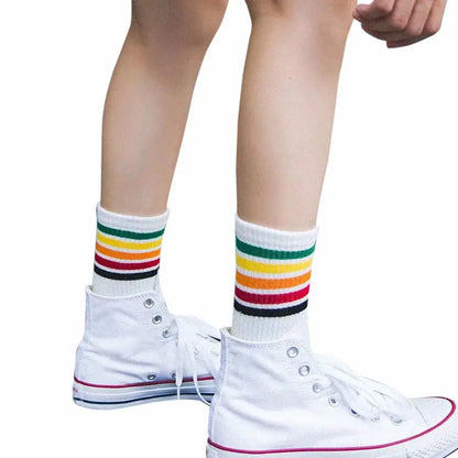 rainbow pattern striped socks