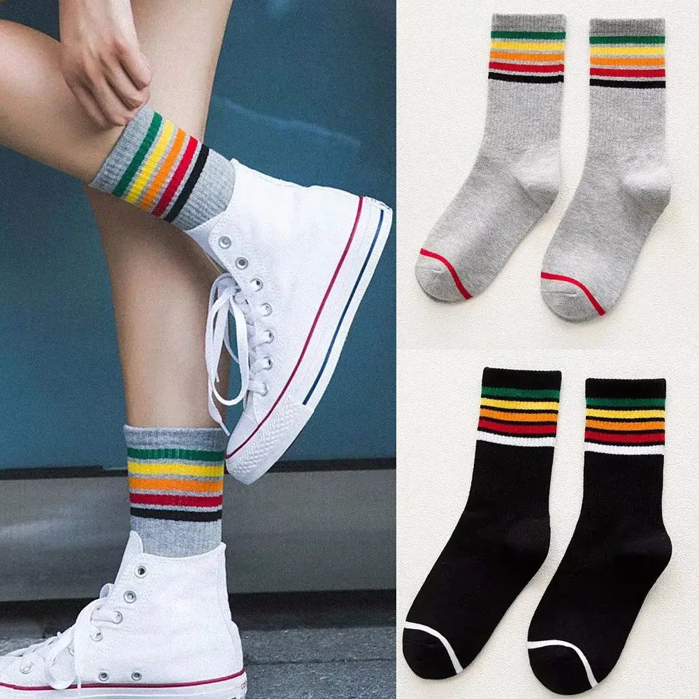 rainbow pattern striped socks