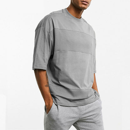 Men's Solid Color Five Point Sleeve Loose