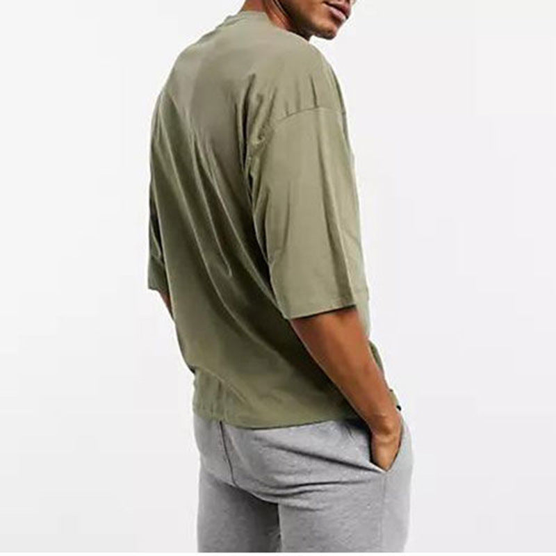 Men's Solid Color Five Point Sleeve Loose