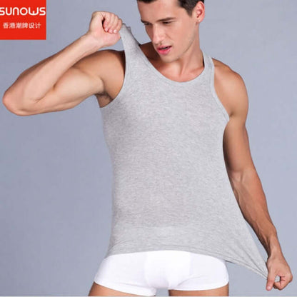 Cotton Solid Undershirts Male Tanks